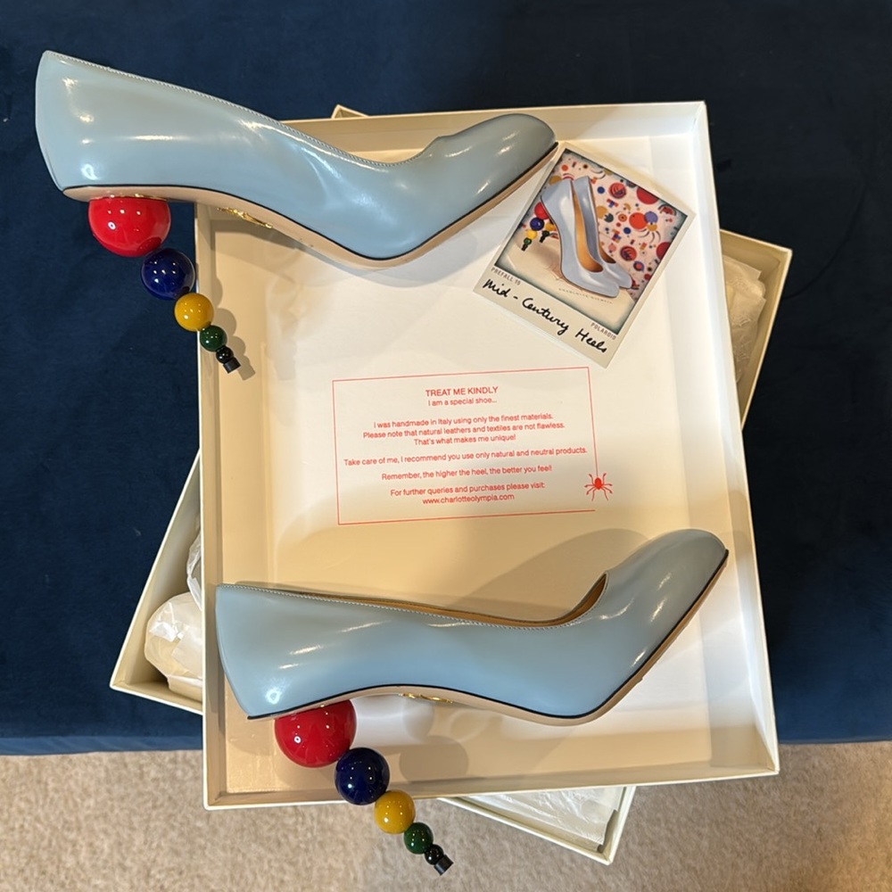 Collectors ITEM! Charlotte Olympicia baby blue heels - Picture 3 of 12